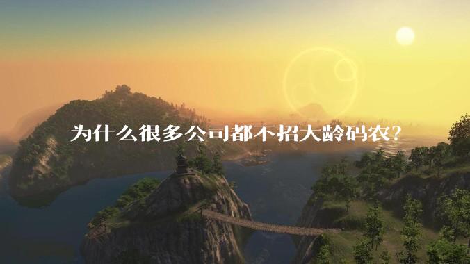 为什么很多公司都不招大龄码农？